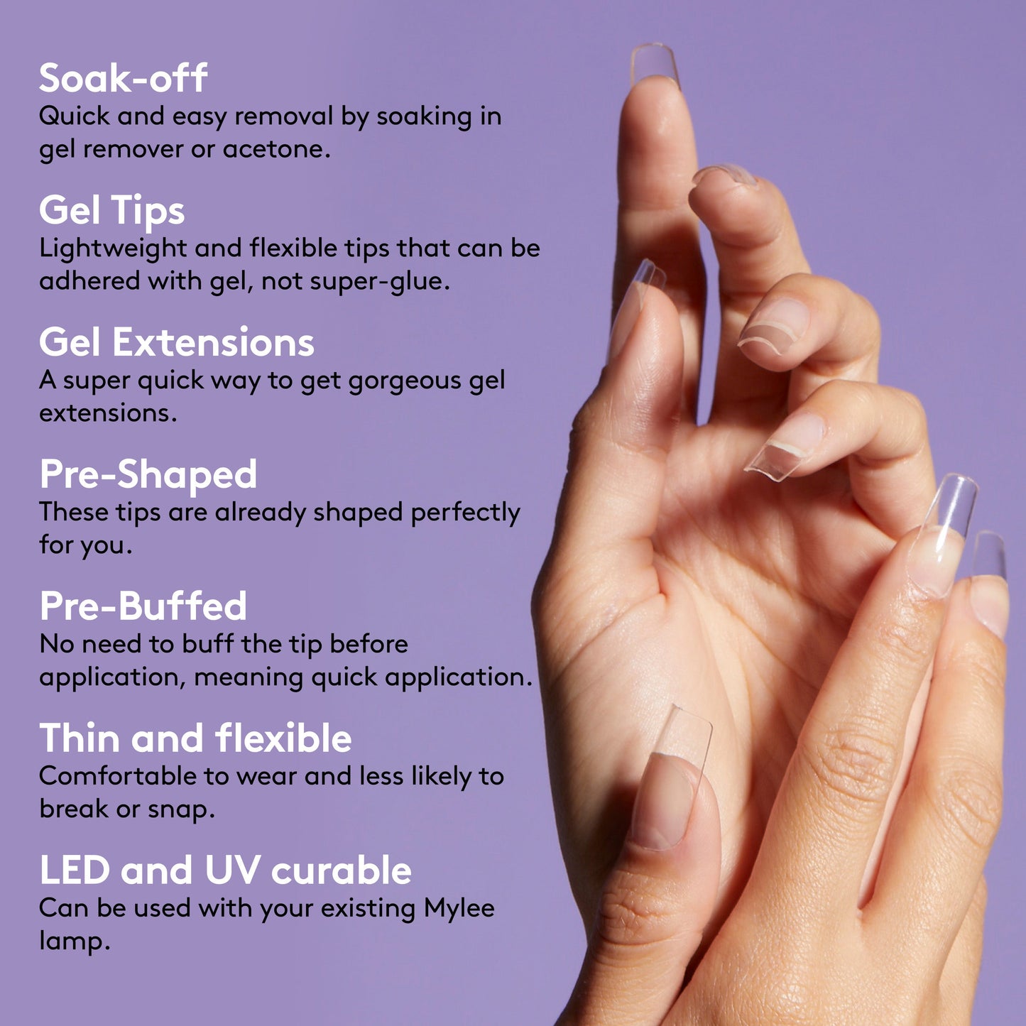 Mylee Fix 'N' Flash Tips - Short Almond