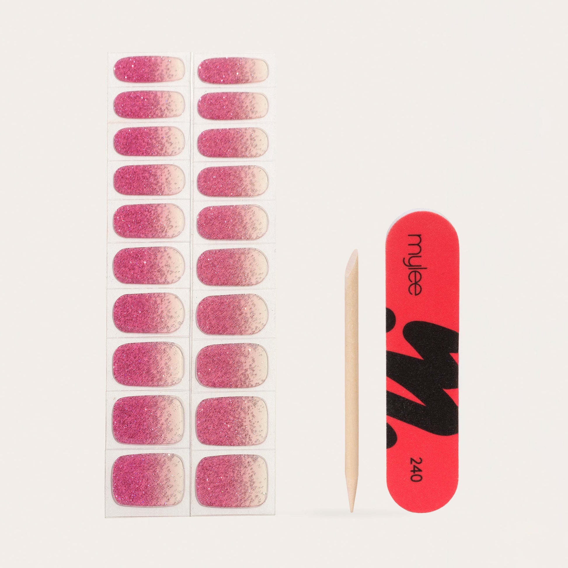 Mylee Pink Stardust Gel Nail Wraps