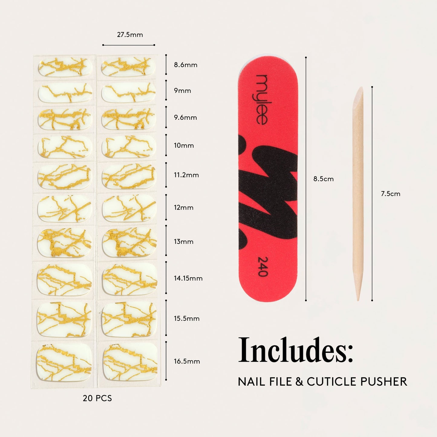 Mylee Marbellous Gel Nail Wraps